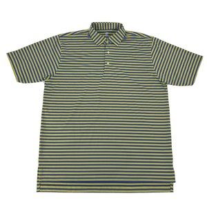 Turtleson Shirt Men's XL Blue Yellow Stripes‎ Tour Performance Golf Polo
